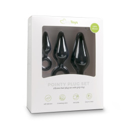 EasyToys Anal Collection Lot de 3 plugs Pointy 10 x 4.5 cm Noir